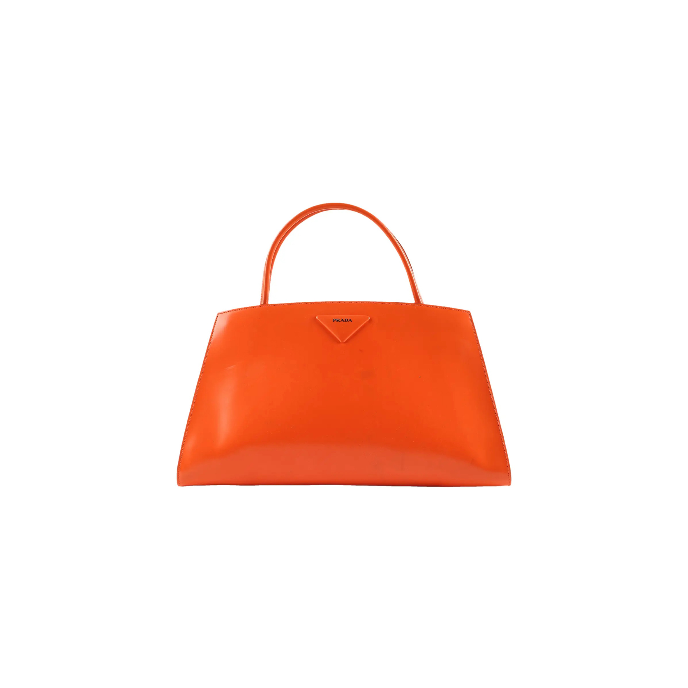 Pra*a orange in leather handbag 1ba327 (33*18*13.5cm)